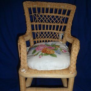 American Girl Pleasant Company Samantha Wicker Collection Chair with Cushions